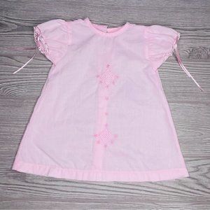 Vintage taty dress 0-3 months embroidered pink baby / reborn baby doll outfit